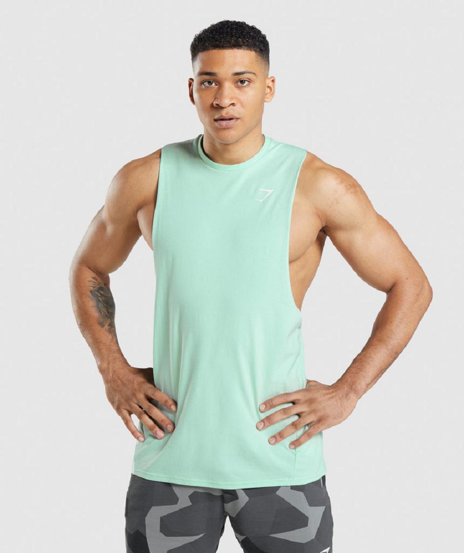 Camiseta Tirantes Gymshark Critical Drop Arm Hombre Azules | CO 3227EBC